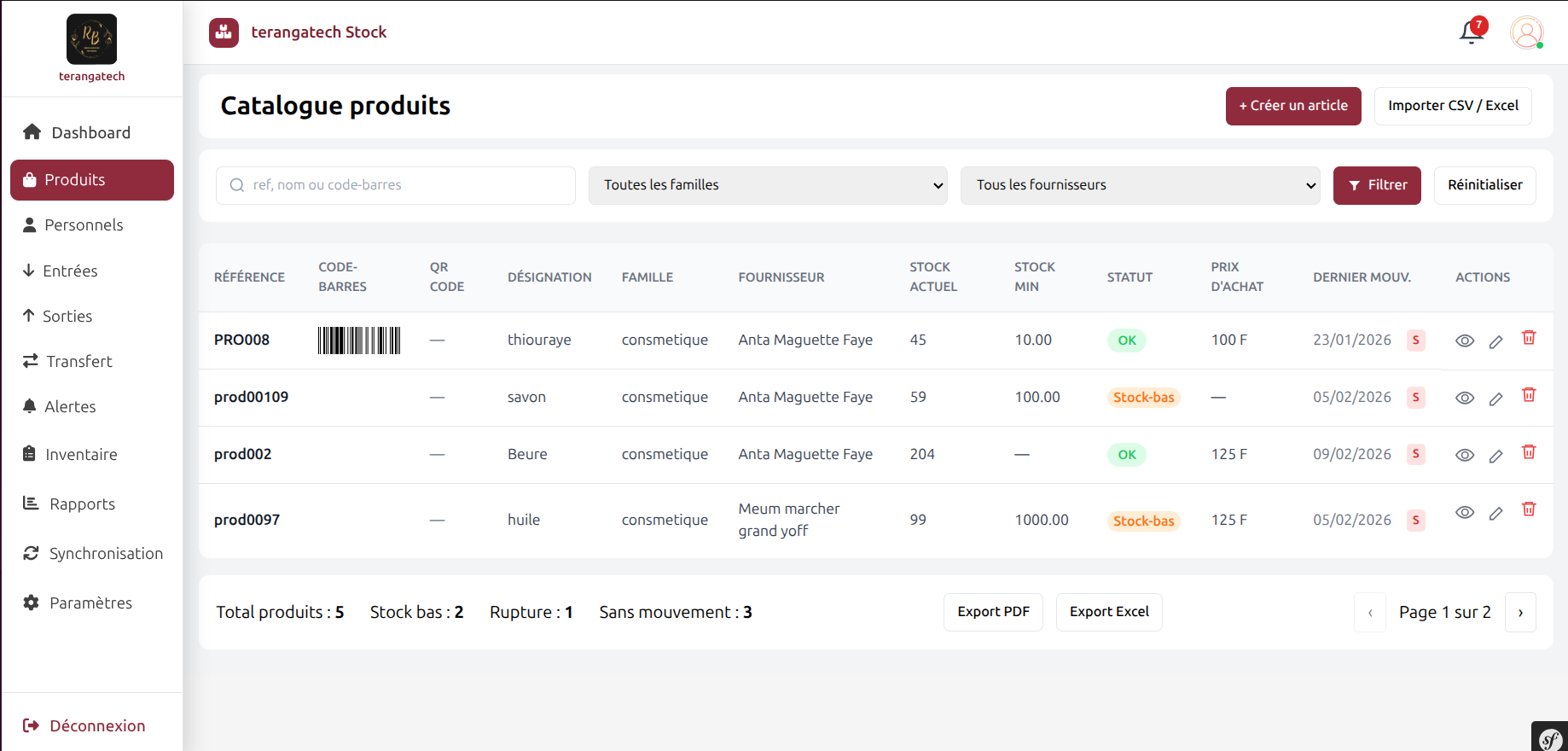 Catalogue produits Invocia Stock